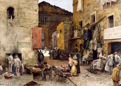 Road by the Porticus Octaviae by Ettore Roesler Franz